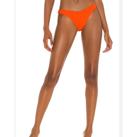 L*Space Cabana Bitsy Bikini Bottom in Poppy Orange Ribbed Size Small - Picture 1 of 6